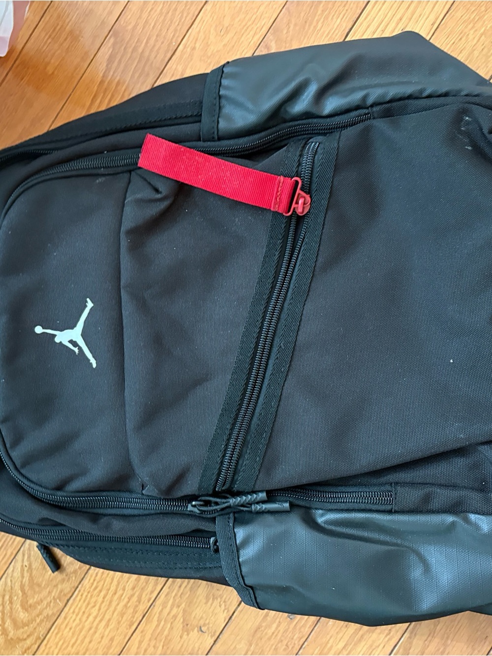 Jordan Black Backpack with Red Pull Tab